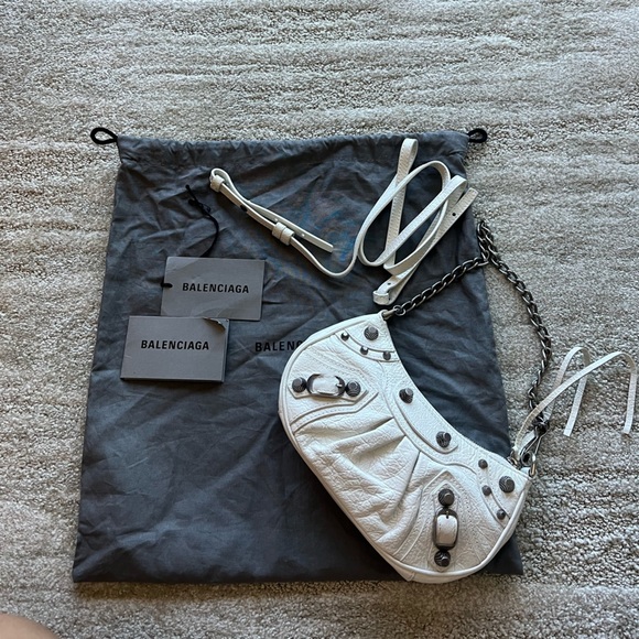 Mini Optic White Balenciaga Mini Le Cagole Bag - Picture 7 of 9